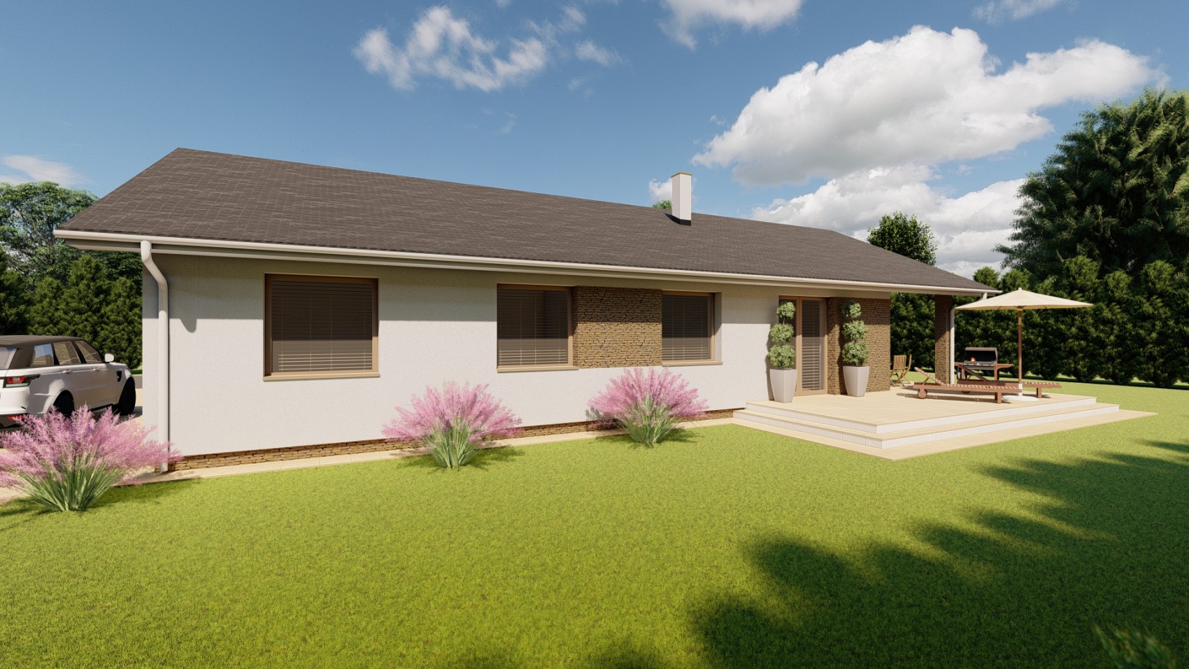 PROJEKT - BUNGALOV, VÝSTAVBA - HRUBÁ STAVBA: 67 050,-€