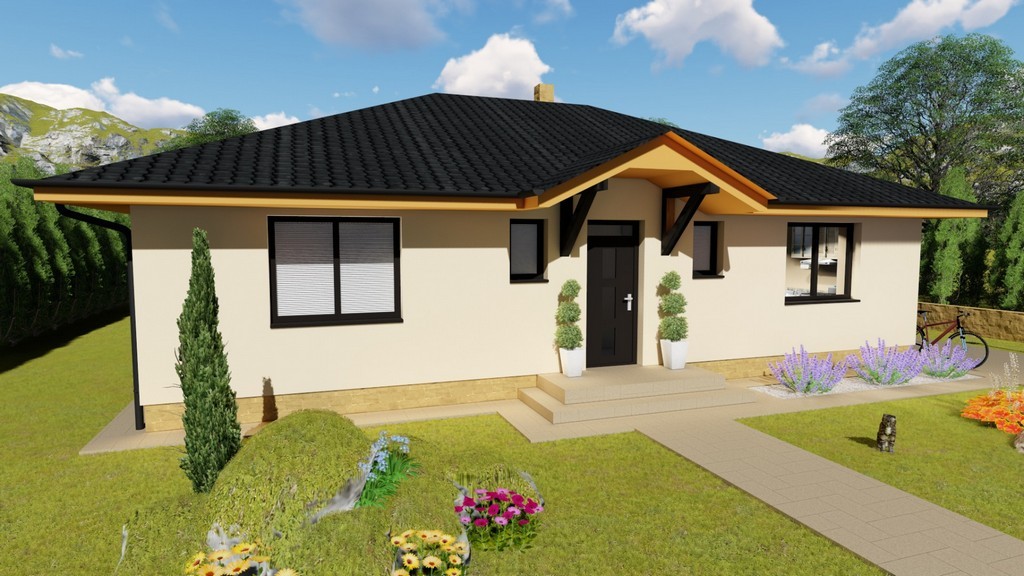 PROJEKT - 5-IZBOVÝ BUNGALOV S GARÁŽOU NA KĽÚČ