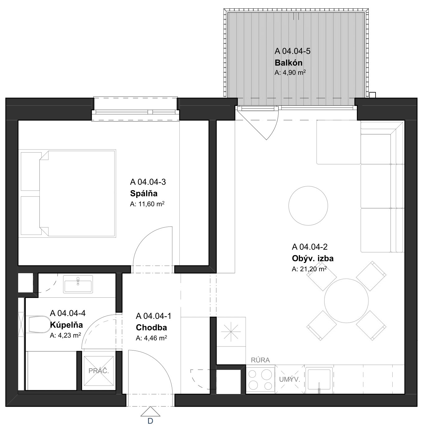 REZERVÁCIA (BD1_04.04) 2-izbový apartmán v projekte KRÁSNE V KRÁSNE - Krásno nad Kysucou