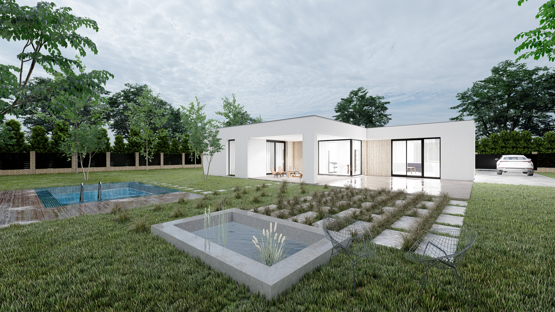 RODINNÝ DOM S VEĽKOU TERASOU - VÝSTAVBA NA KĽÚČ: 202 800,-€