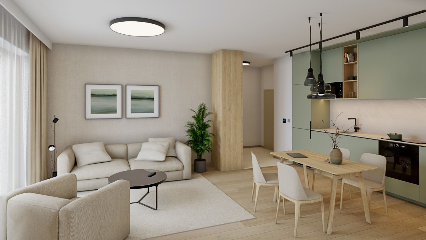 01.B - 2-izb. apartmán, 55,74 m2, DONOVALY, priamo na zjazdovke