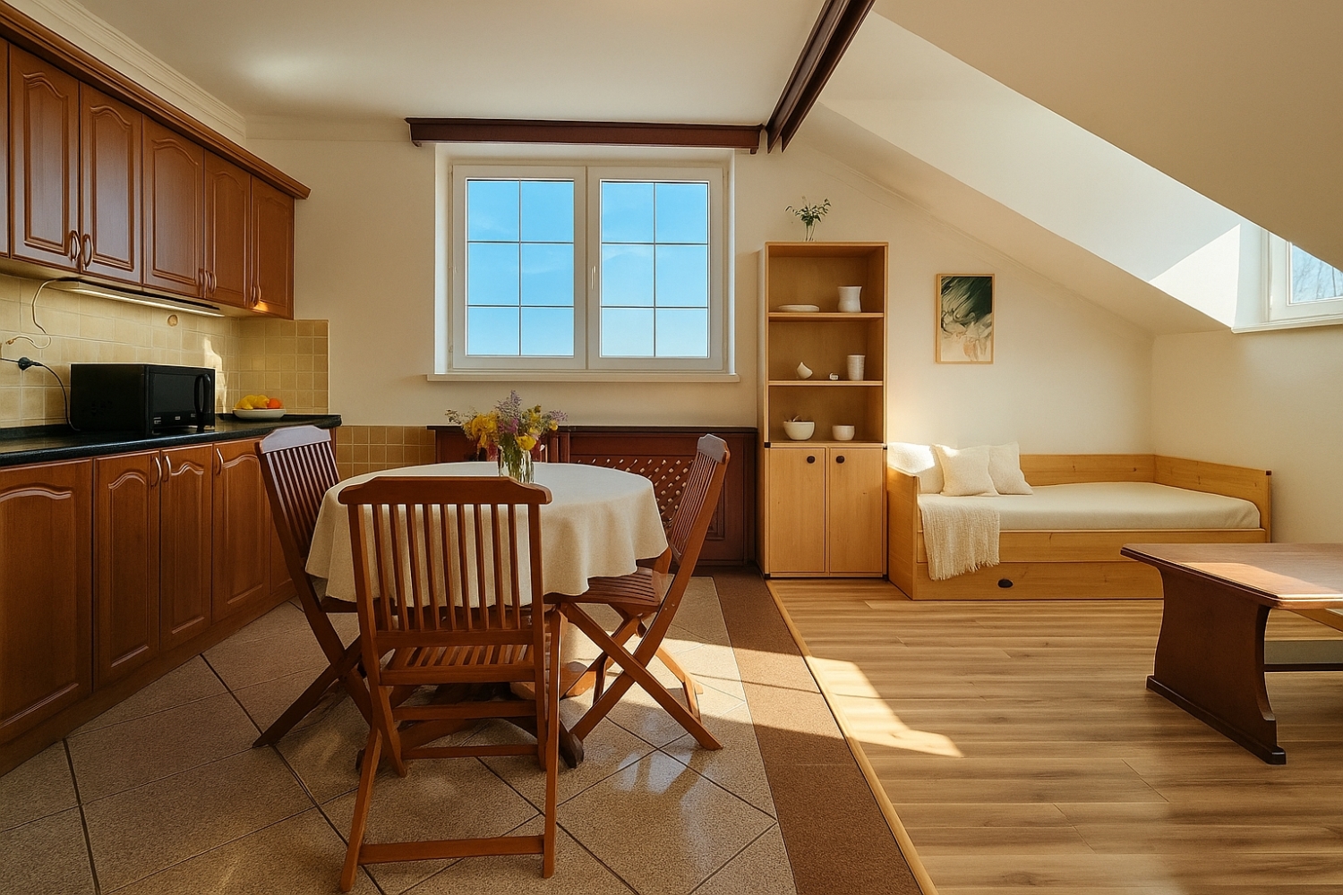 Bývanie s bonusmi: 2-izbový zariadený byt, vlastné parkovisko + záhrada, Rajecké Teplice - centrum, Cena: 590€ s energ/mes